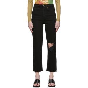 RE/DONE Levi’s Black 70's Stove Pipe Jeans size 30